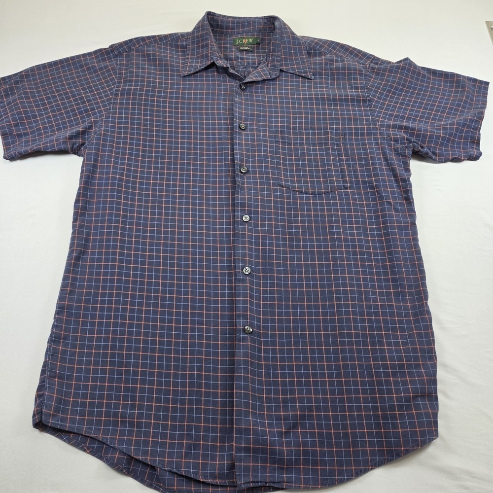 Vintage J.Crew Oarsman Short Sleeve Button Shirt 100% Cotton Blue Mens Large
